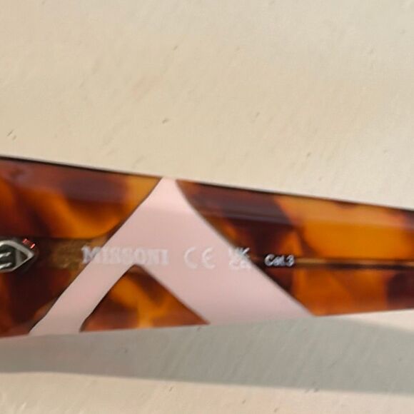 Missoni Tortoise Shell Print Cats Eye Sunglasses Brown Orange Oversized Luxe NEW main image 6